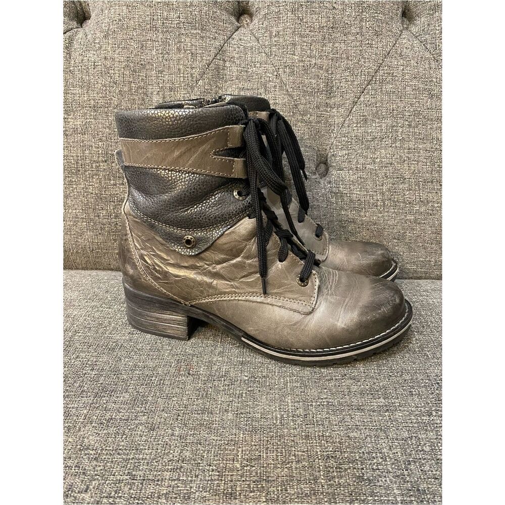 Dromedaris Kara Lace-Up Gray Ankle Boots Women’s Size 8.5